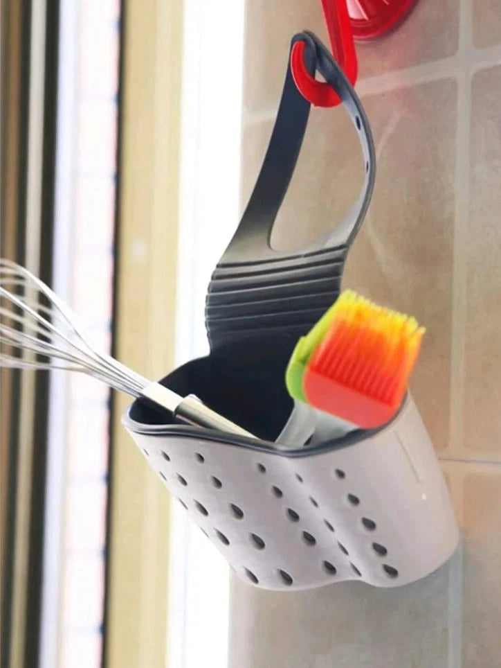 TPR Faucet Rack Two-Tone Sponge Holder for Kitchen Sink ? Modern Design