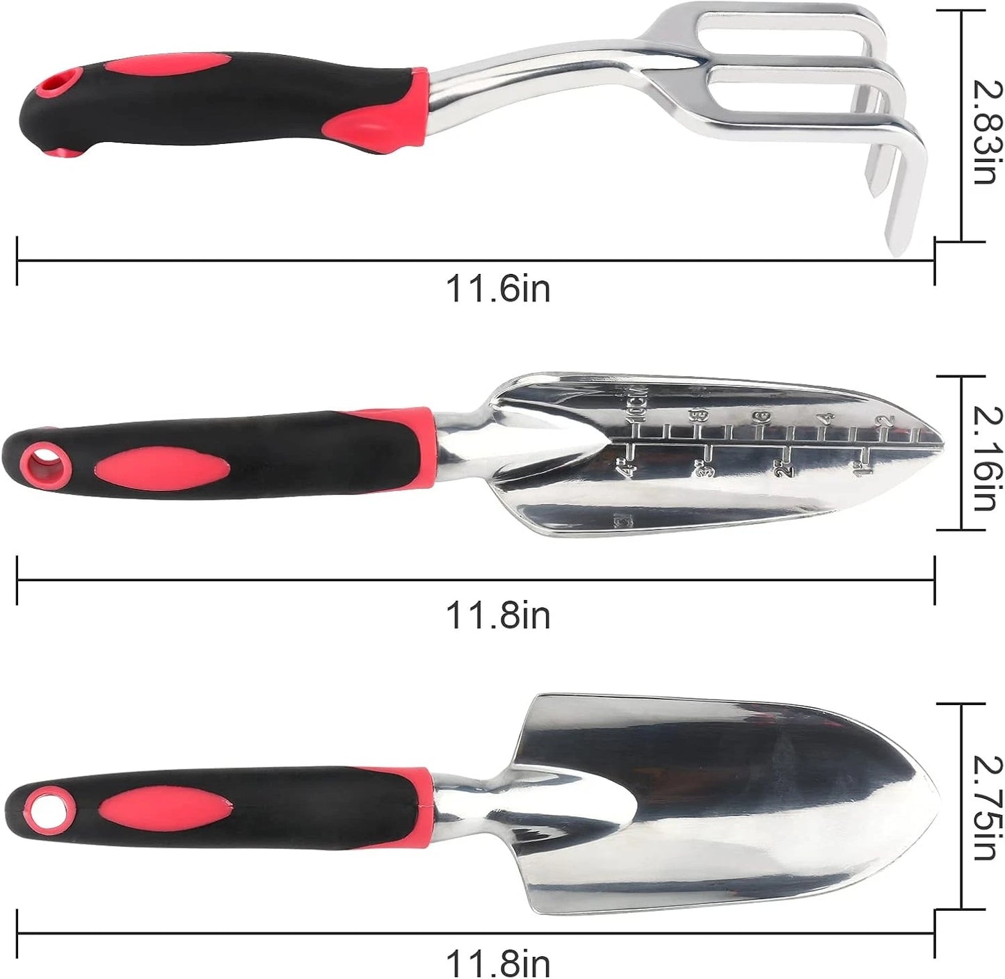 Garden Tool Set, 3PCS Heavy Duty Aluminum Gardening Tools with Soft Non-Slip Erg