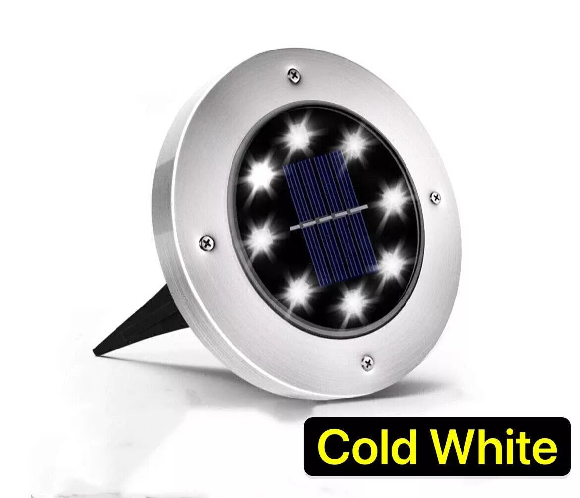 12PACK Solar In Ground Lights Outdoor Buried Lamp Disk LED Lawn Pathway Garden