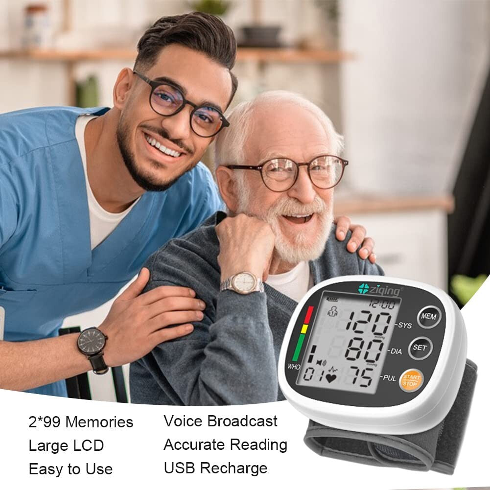 Digital Wrist Blood Pressure Monitor BP Cuff Accuracy Heart Rate Machine Tester