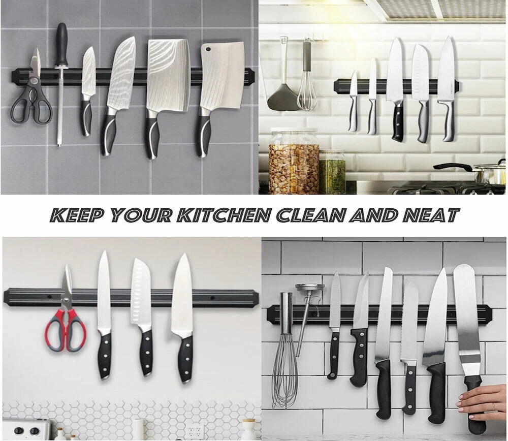 13 Inch Wall Mount Magnetic Knife Scissor Storage Holder Rack Strip Kitchen Tool
