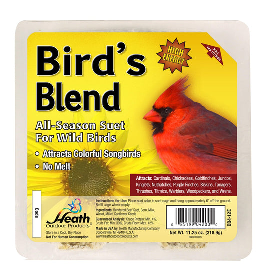 Heath Outdoor Products DD4-12 Heath Bird Suet Yellow 11.25 Ounce Pack of 12