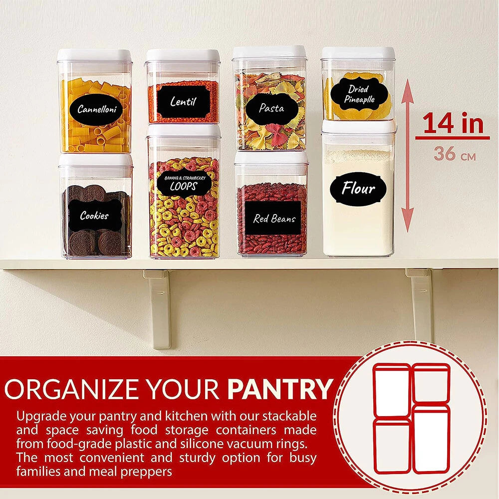 4 PCS Airtight Food Storage Containers With Lid For Cereal Flour Sugar Dry Food