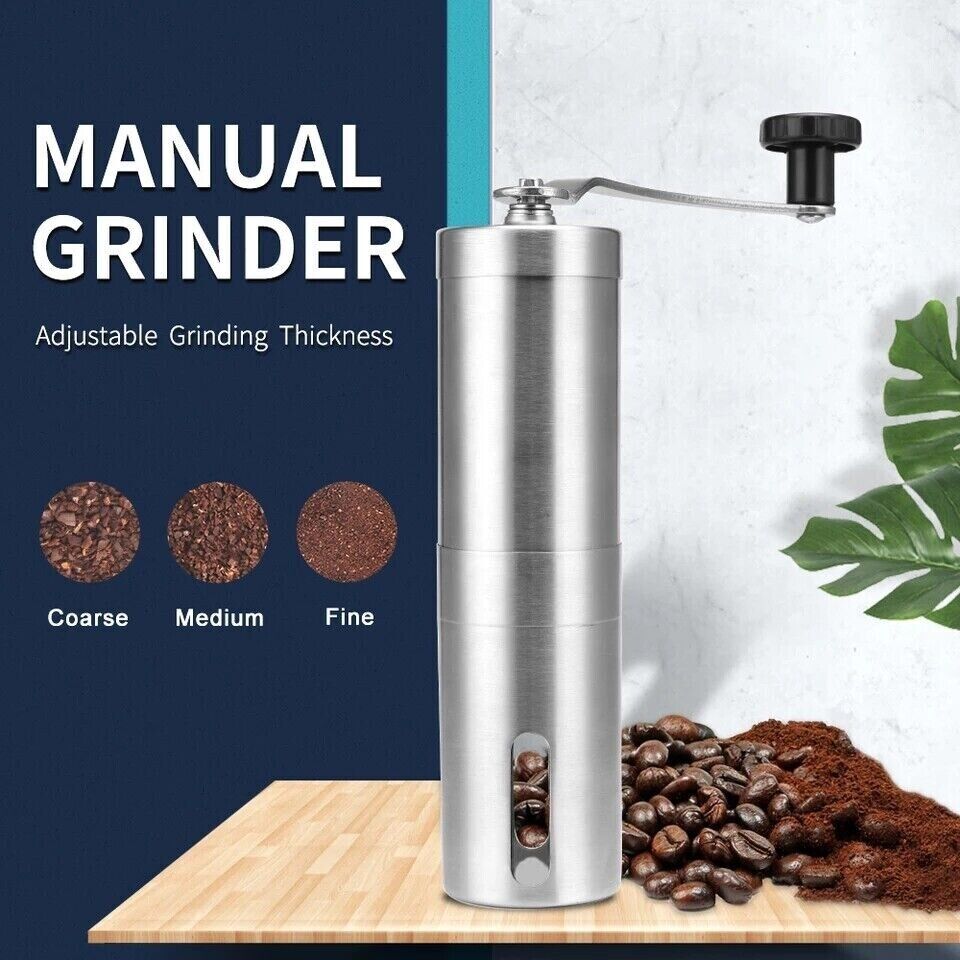 Portable Manual Coffee Grinder Detachable With Ceramic Burr Bean Mill Stainless