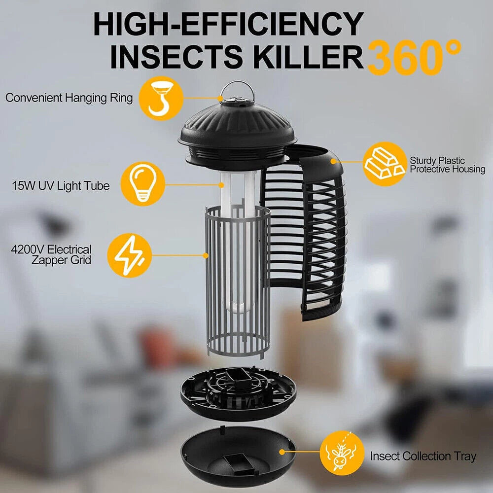 Bug Zapper 4300V Electronic Mosquito Zapper for Outdoor and Indoor Waterproof US