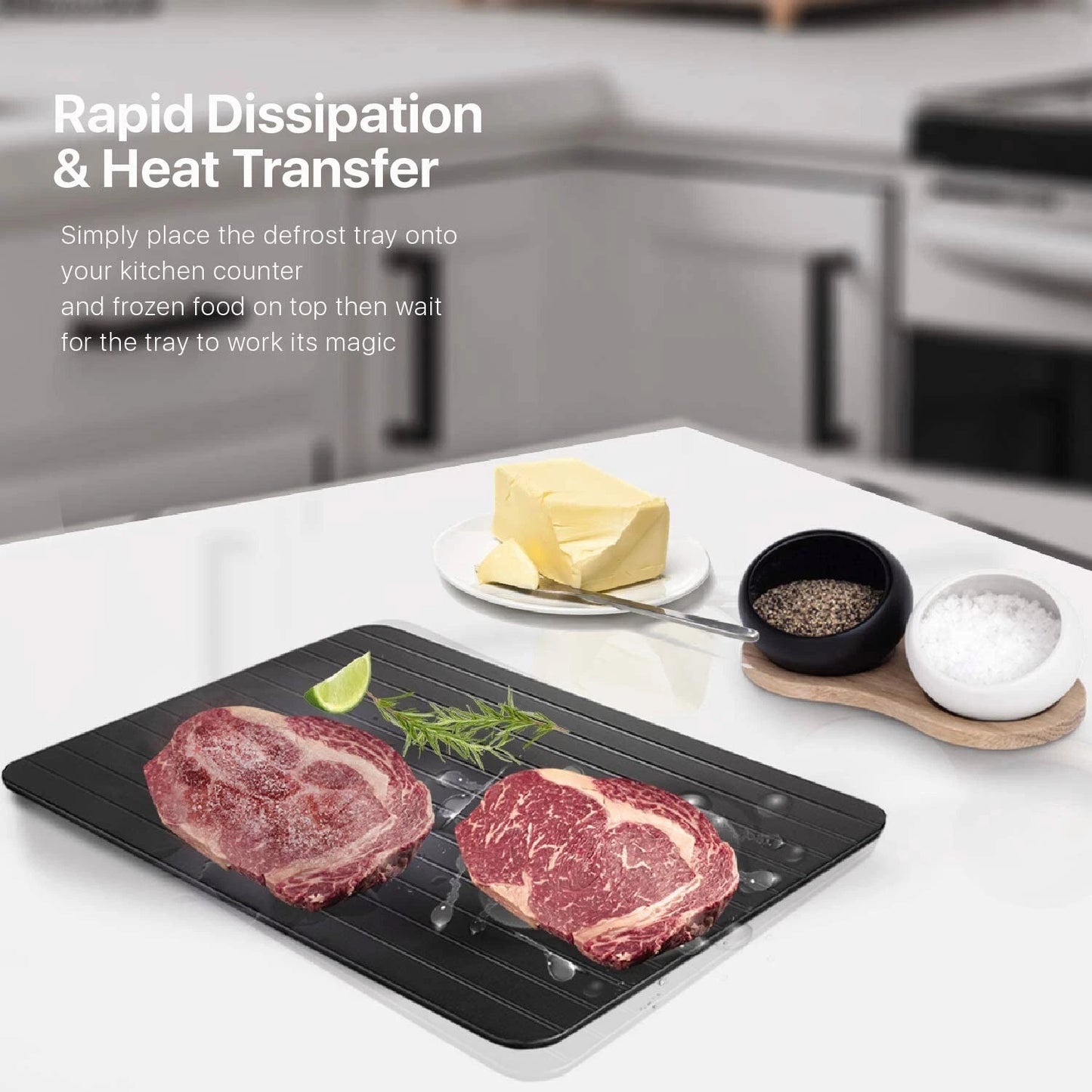 Fast Defrosting Tray Rapid Thawing Board Safe Defrost Meat Frozen Food Plate US