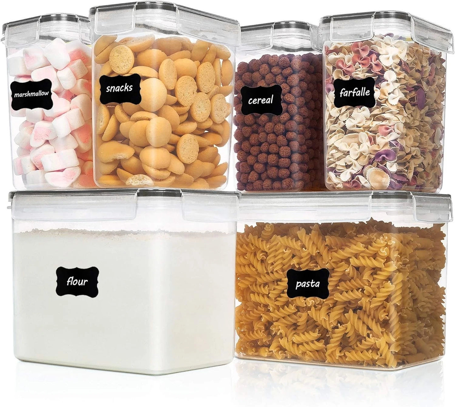 Dishwasher Safe Airtight Food Containers - 6-Piece Set for Organized Kitchens