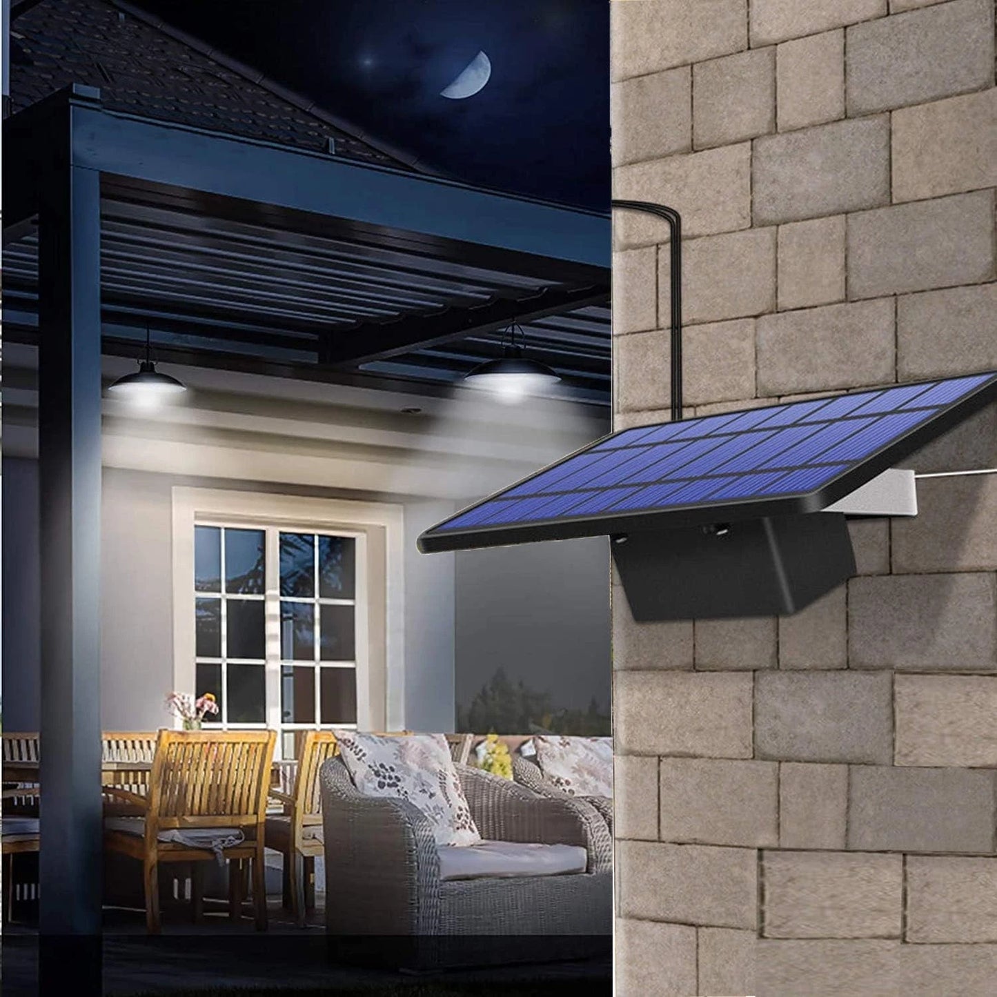 30 LED Solar Pendant Hanging Light Remote Indoor Outdoor Garden Yard Shed Lamp