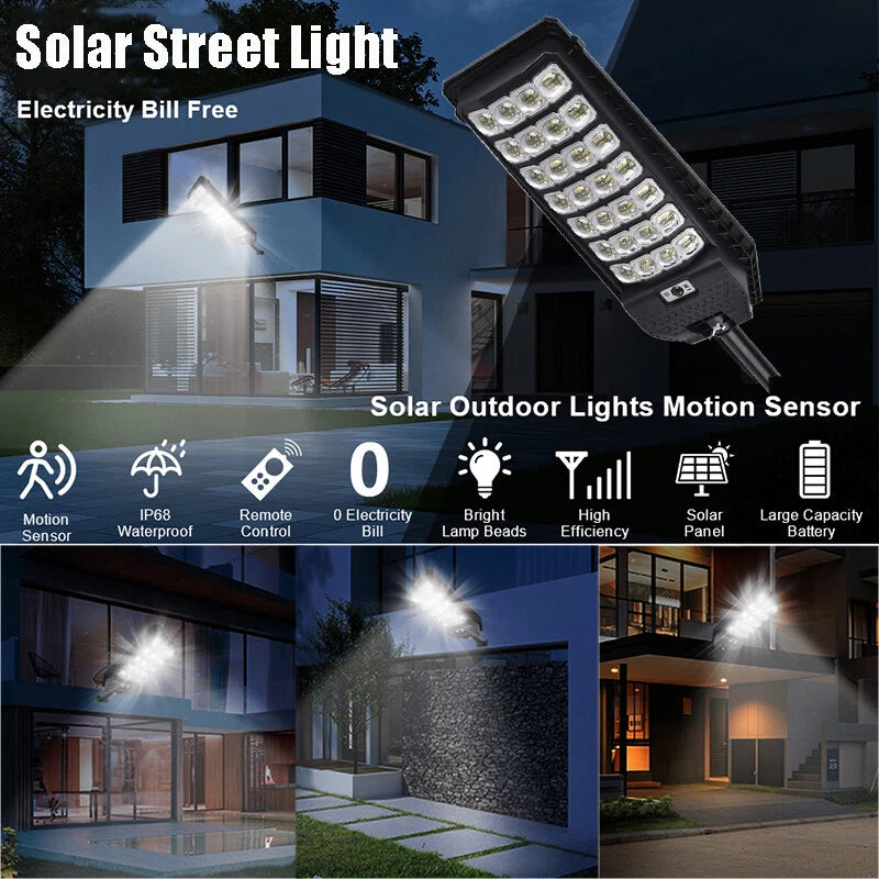 6000W Commercial Solar Street Lights LED Outdoor Dusk to Dawn Super Bright Lamp