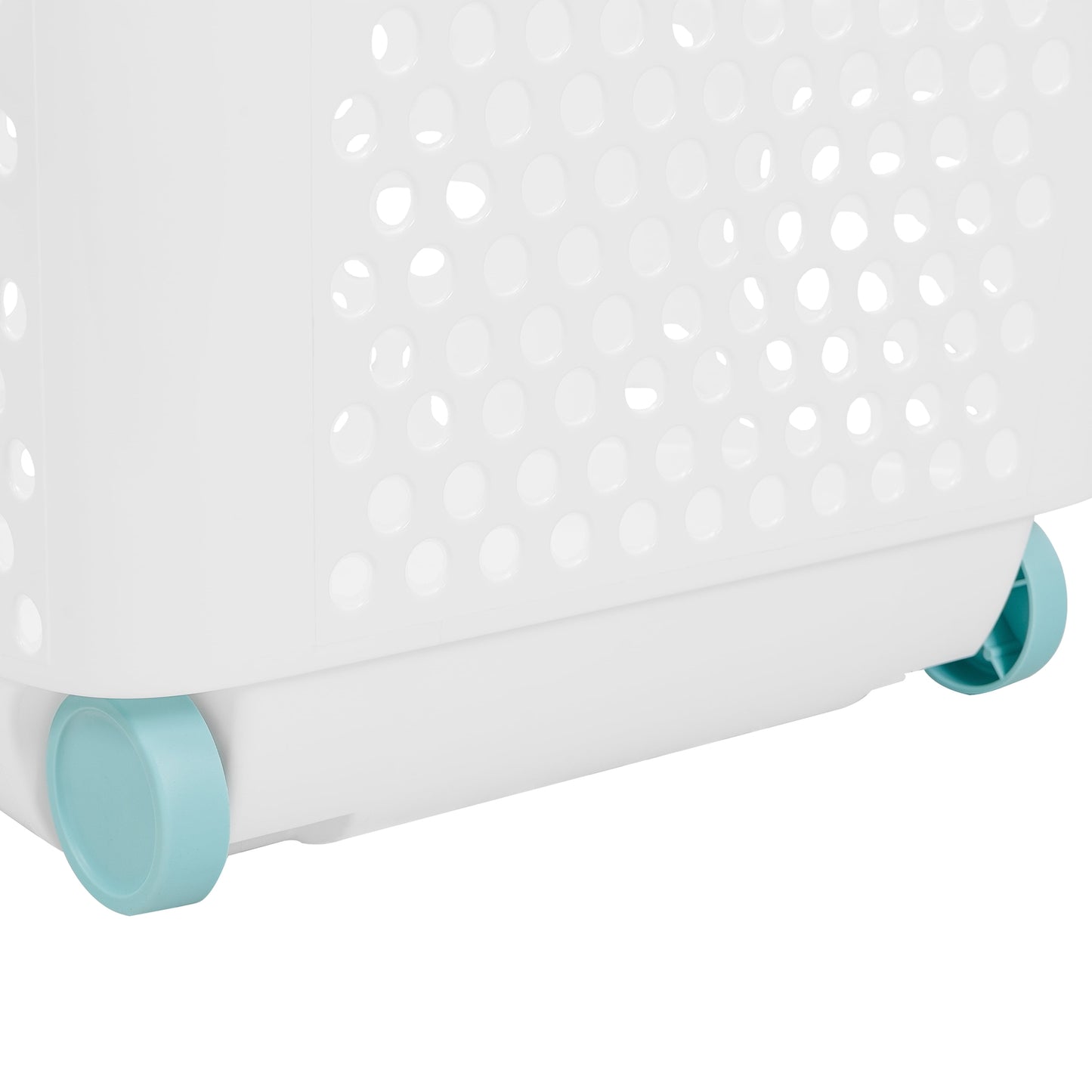 Home Logic 2 Bushel Rolling Plastic Laundry Hamper with Pop-up Handle,White,2 Pc