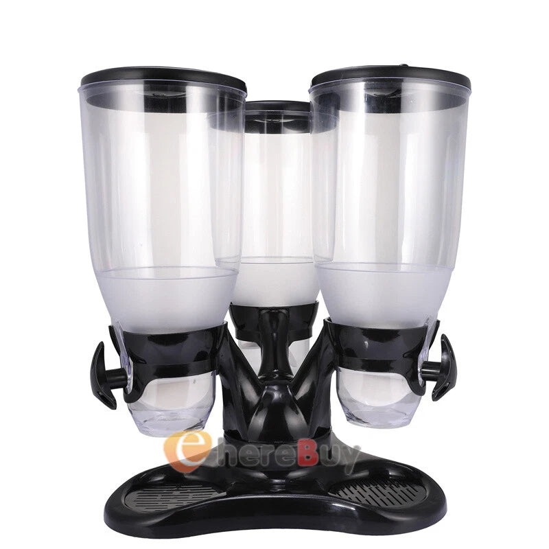10.5L DRY FOOD STORAGE TRIPLE CEREAL DISPENSER CONTAINER DISPENSE MACHINE HOME
