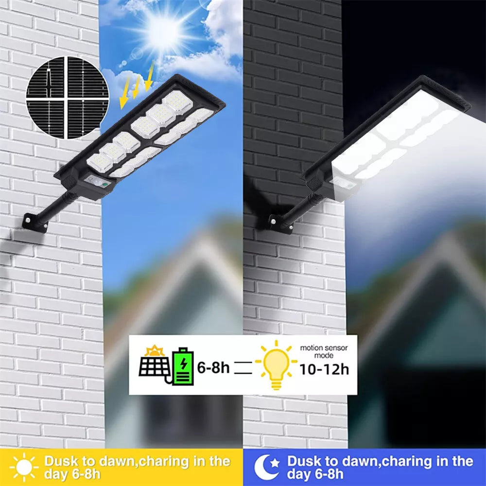 2PK 990000000LM Commercial Solar Street Flood Light Dusk To Dawn Road Lamp 3000W