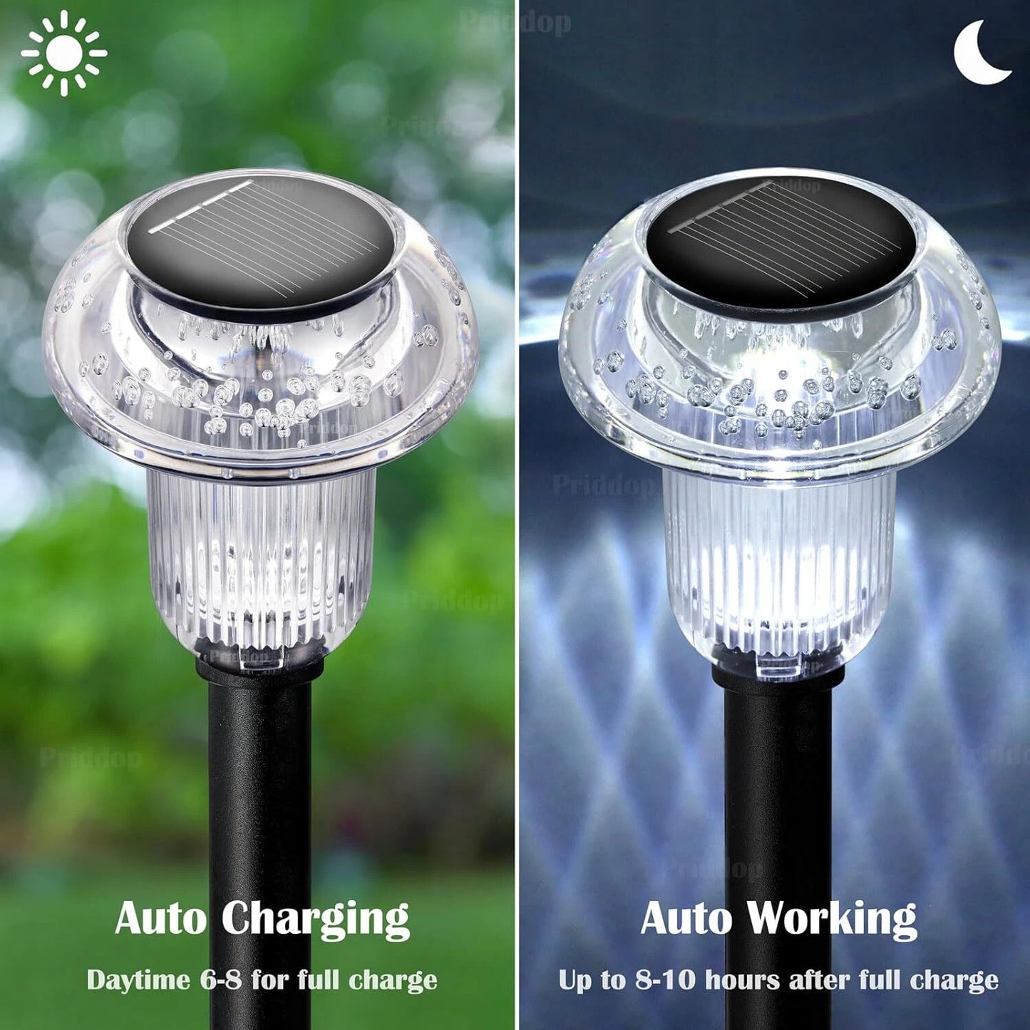 8 Pack Solar Garden Lights Outdoor Waterproof Pathway LED Lights Landscape Yard