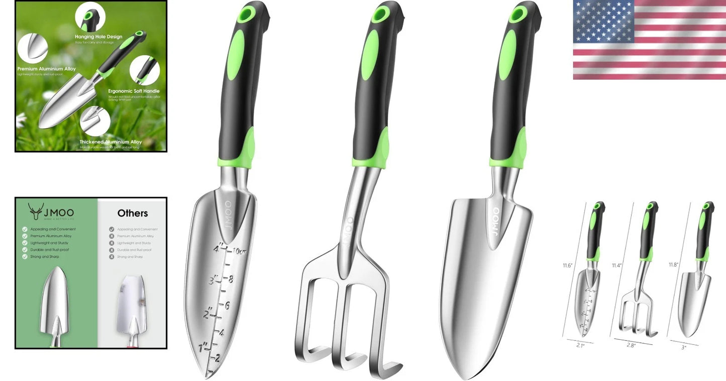 Eco-Friendly Aluminum Alloy Garden Tools Set with Ergonomic Design - 3 Pieces