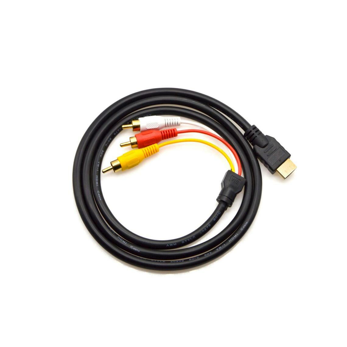 1080P HDMI Male To 3 RCA Video Audio AV Component Converter Adapter Cable HDTV