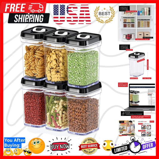Airtight Food Storage Containers with Lids ? 6 Piece Set Air Tight Kitchen St...