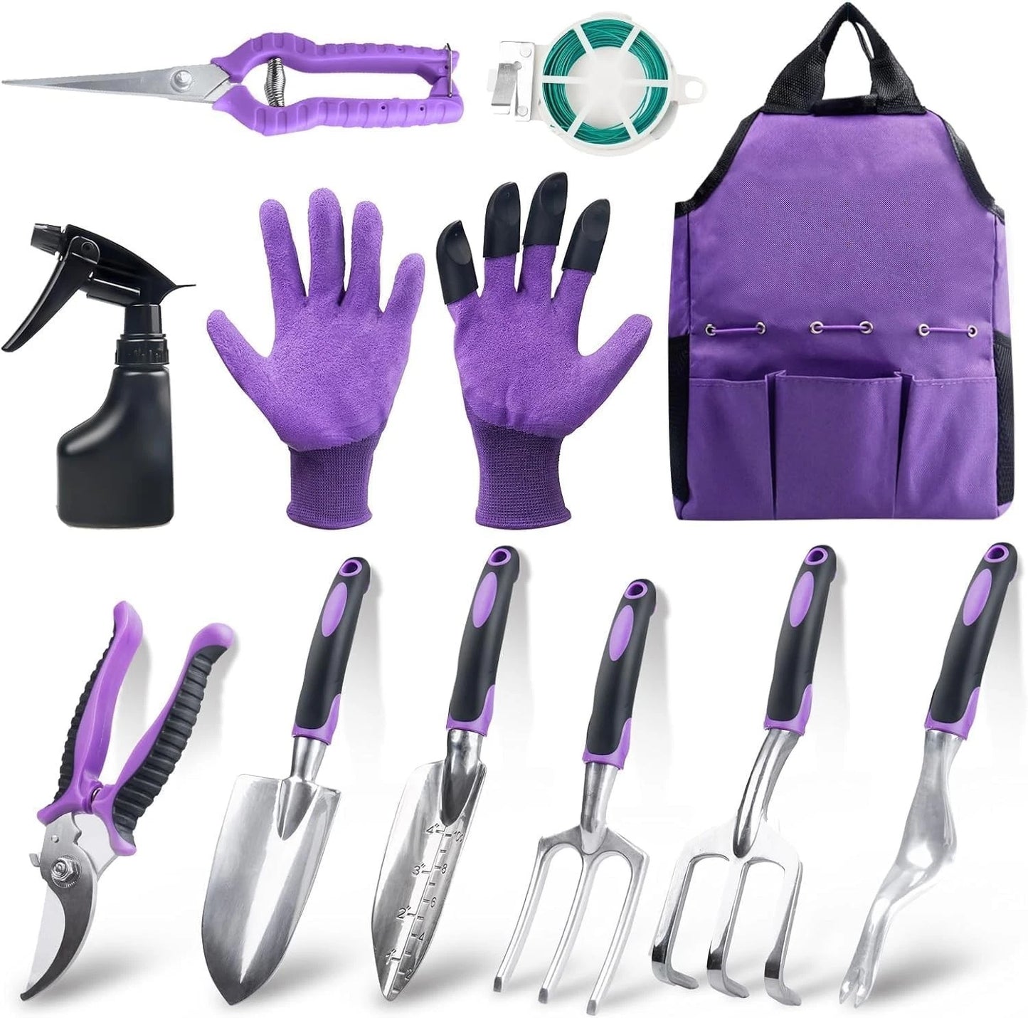Ergonomic 11-Piece Aluminum Gardening Kit with Durable Tote Bag, Perfect Gift!