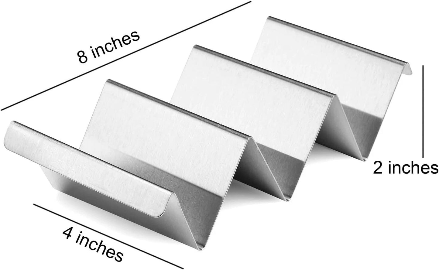 Taco Holder Stand 4 Packs - Stainless Steel Taco Rack Truck Tray Style Oven Safe