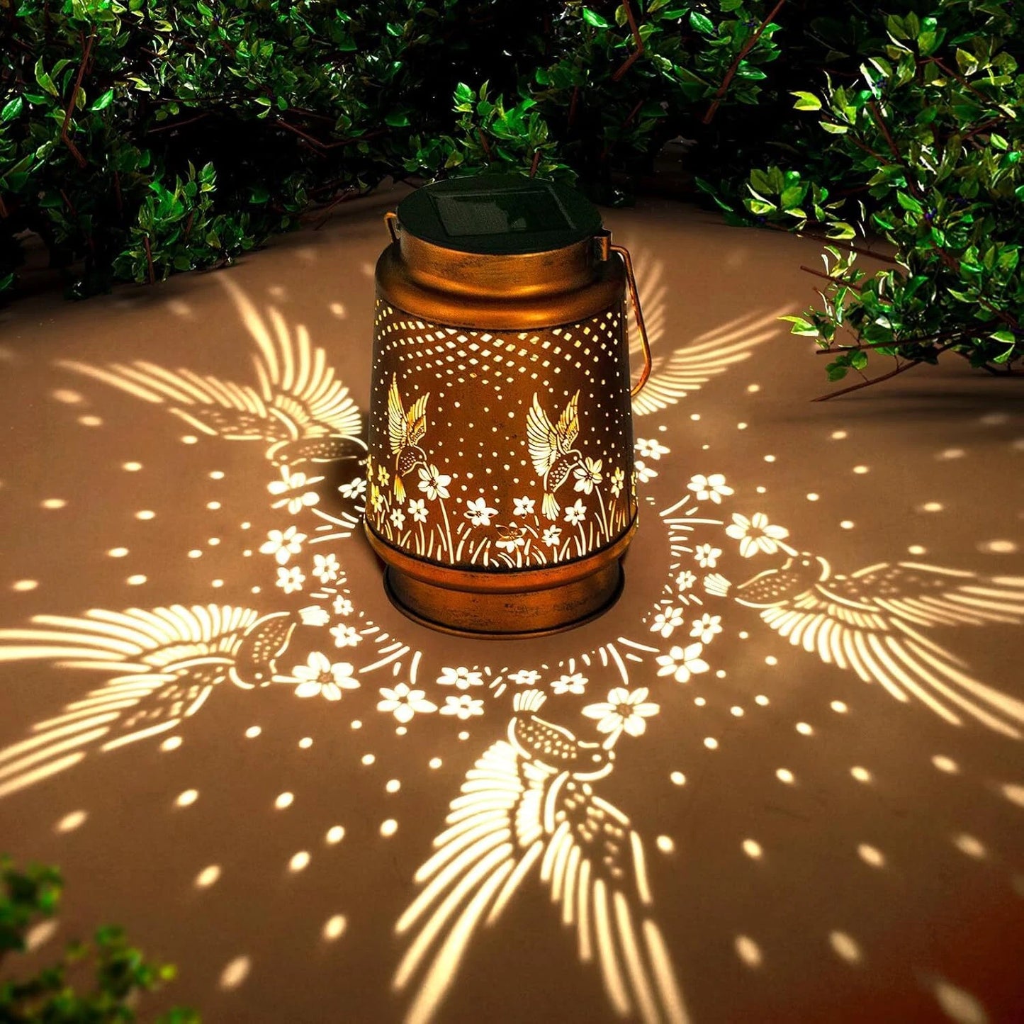 Solar Lantern Hanging Light LED Hummingbird Outdoor Garden Lamp Waterproof Decor