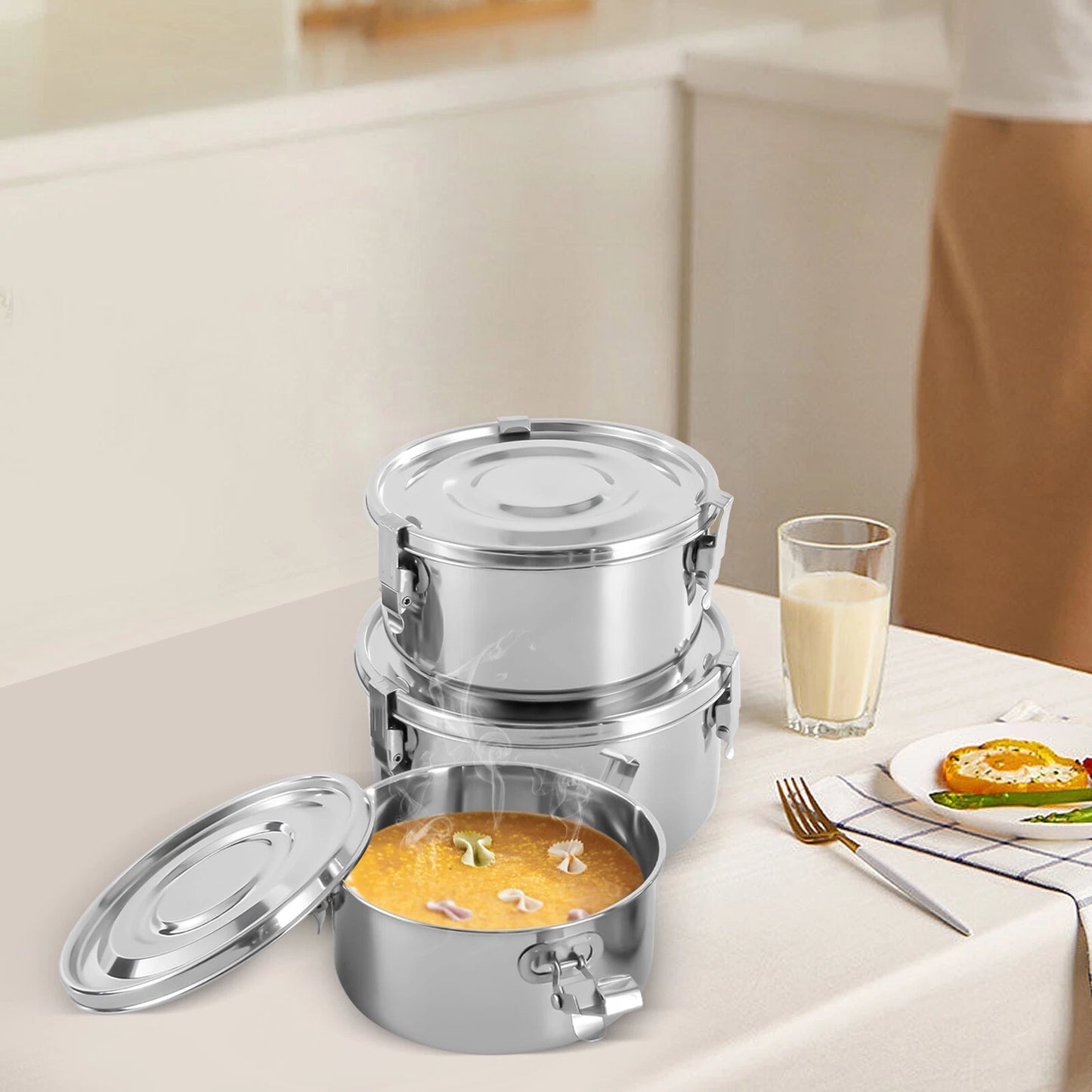 Food Storage Containers Stainless Steel for Kitchen Food Containers Airtight