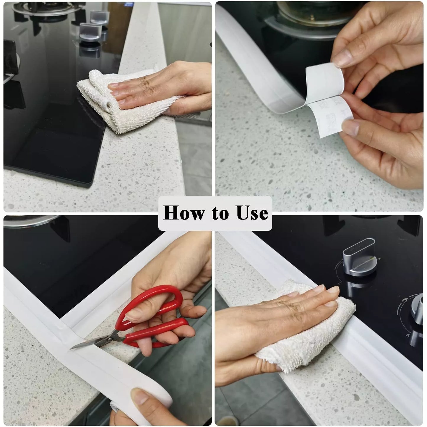 10.5FT PVC Self Adhesive Caulk Sealing Strip Tape For Kitchen Wall Sink Toilet
