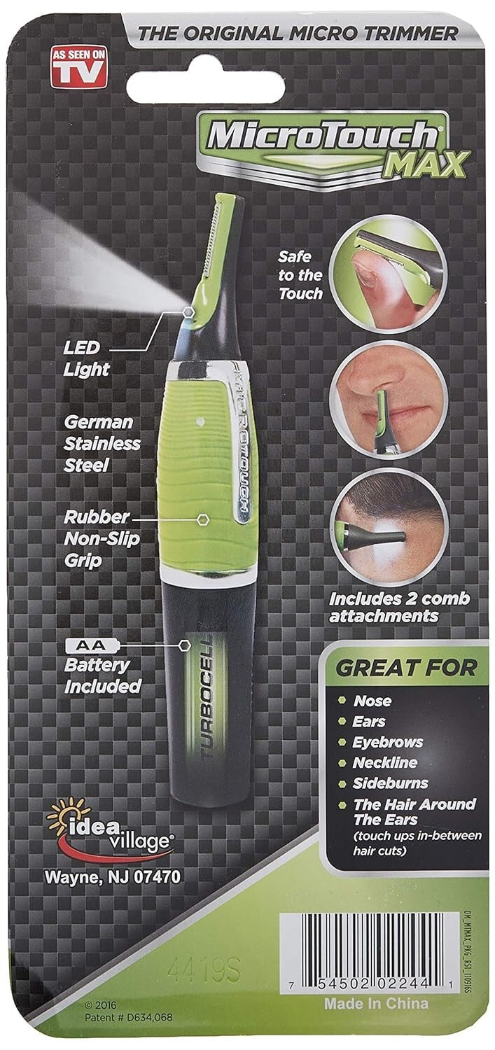 New MicroTouch Titanium MAX Lighted Personal Hair Personal All In One Trimmer.