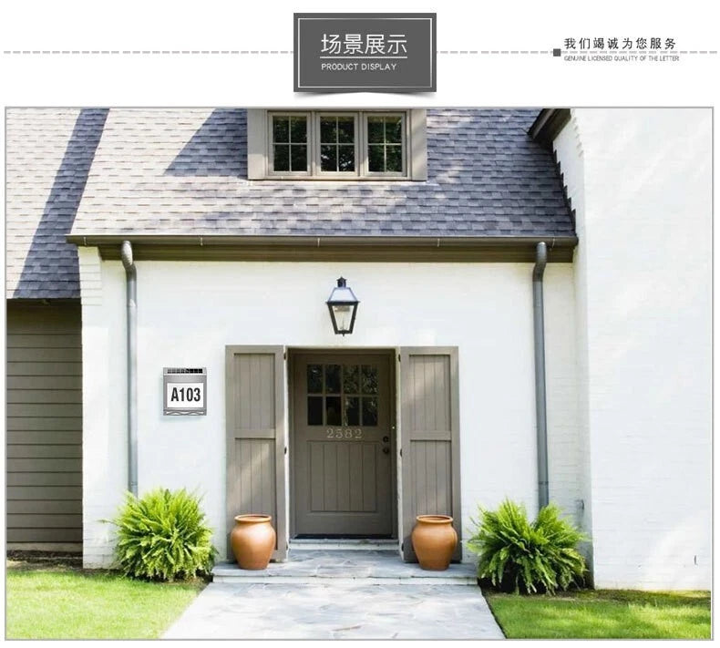 Solar Power House Number Address Sign Waterproof Stainless-Steel Christmas Gift