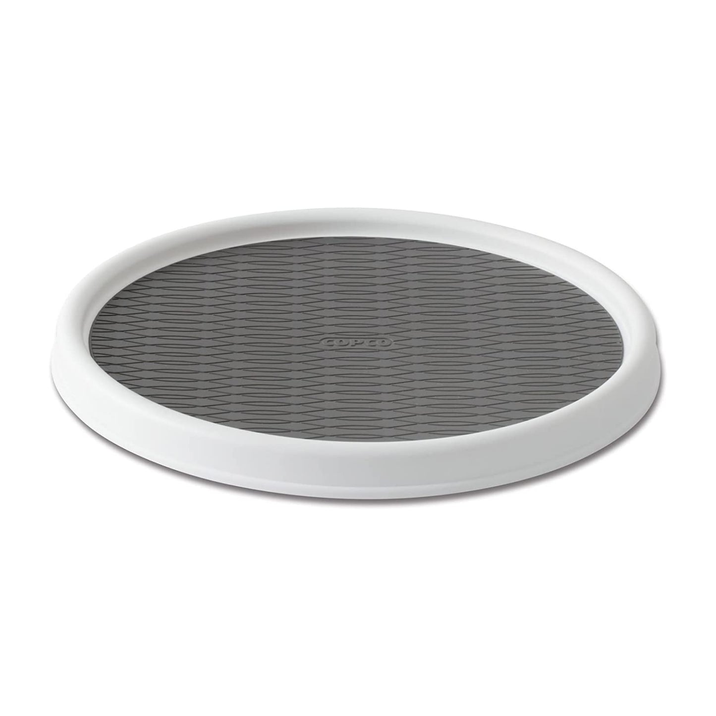 Copco Basics Non-Skid Pantry Cabinet Lazy Susan Turntable, 12-Inch, White/Gra...