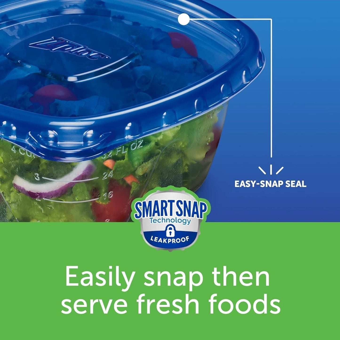 Food Storage Meal Prep Containers Reusable for Kitchen Organization, Smart Sn...