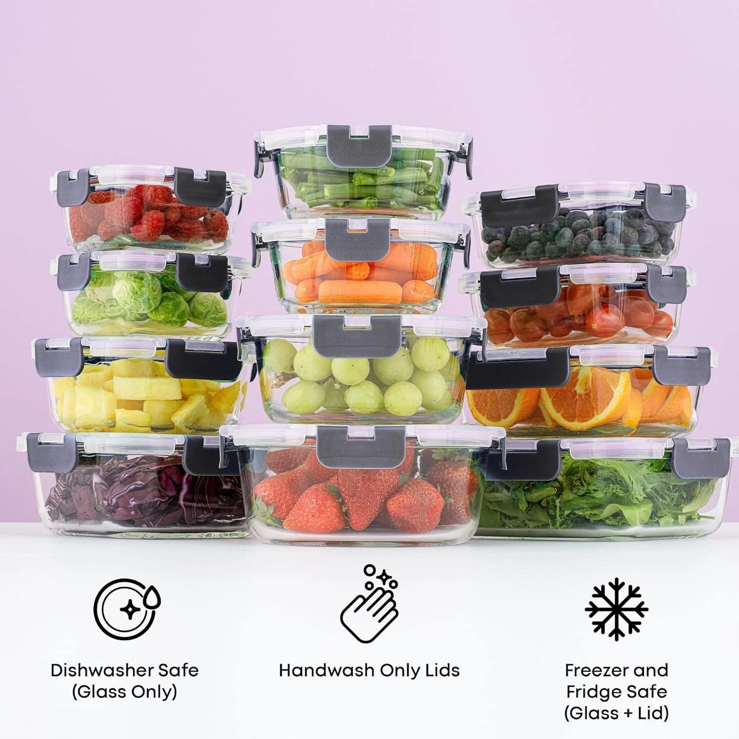 Glass Storage Containers with Lids, Food Storage Containers for Pantry & Kitchen