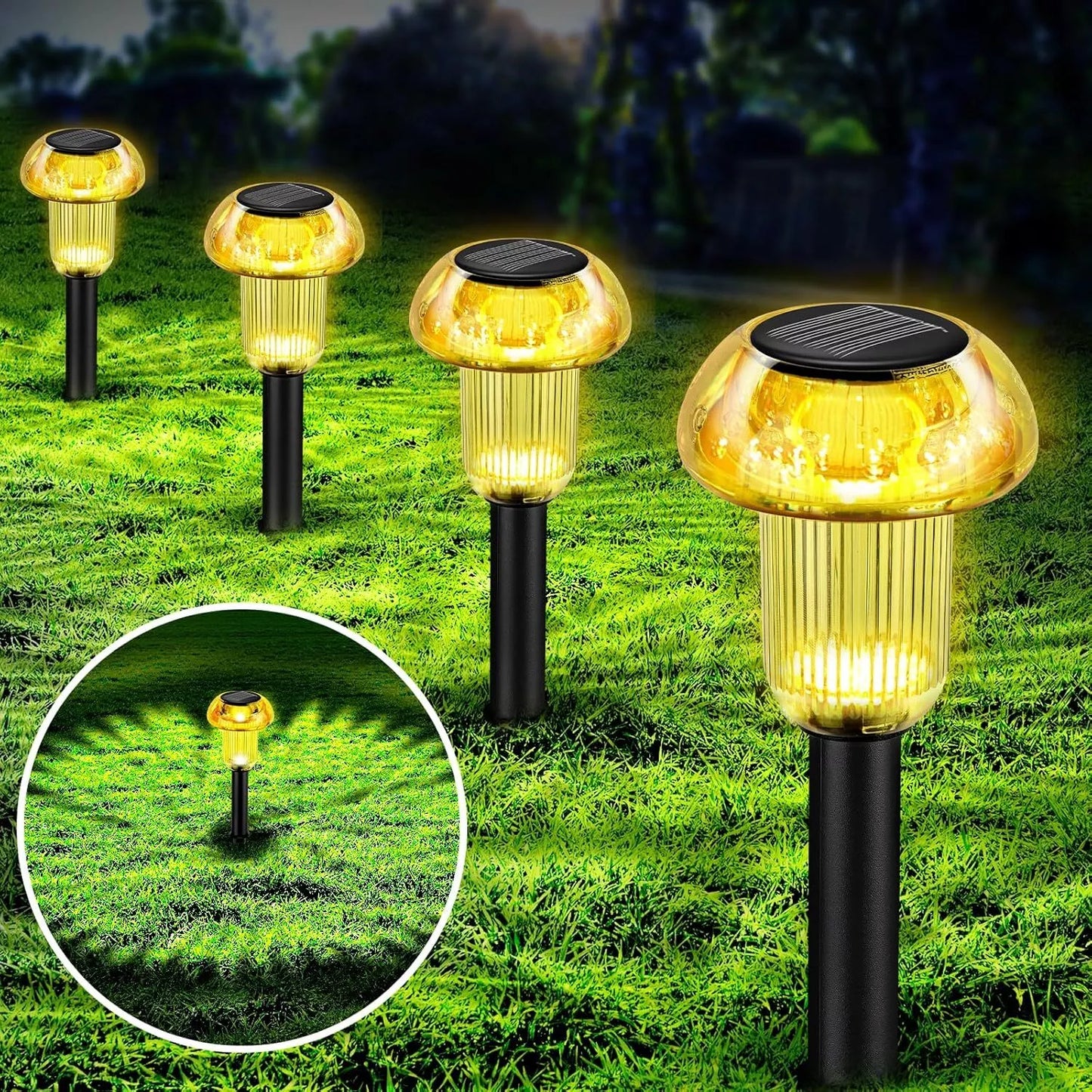 8 Pack Solar Garden Lights Outdoor Waterproof Pathway LED Lights Landscape Yard