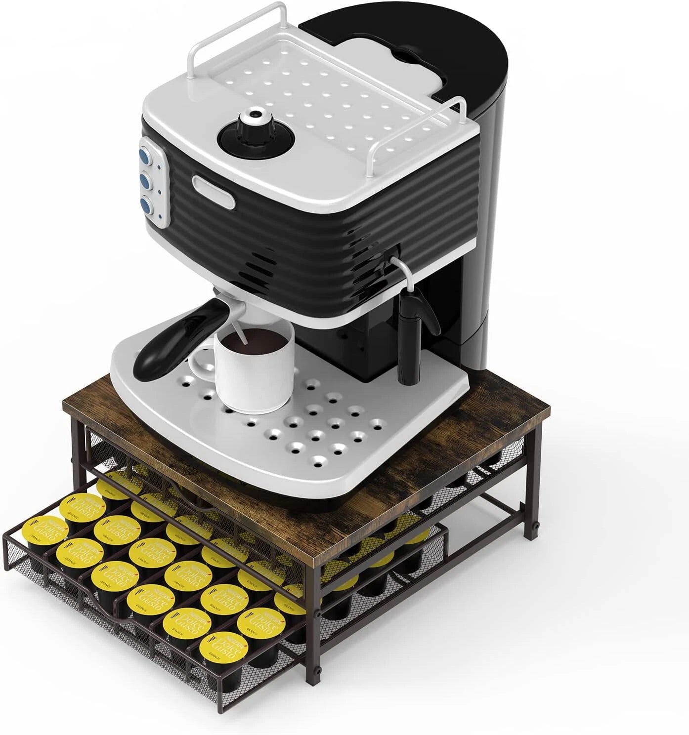 2-Tier Coffee Pod Drawer Holder 72 K-Cup Storage Organizer Coffee Machine Stand