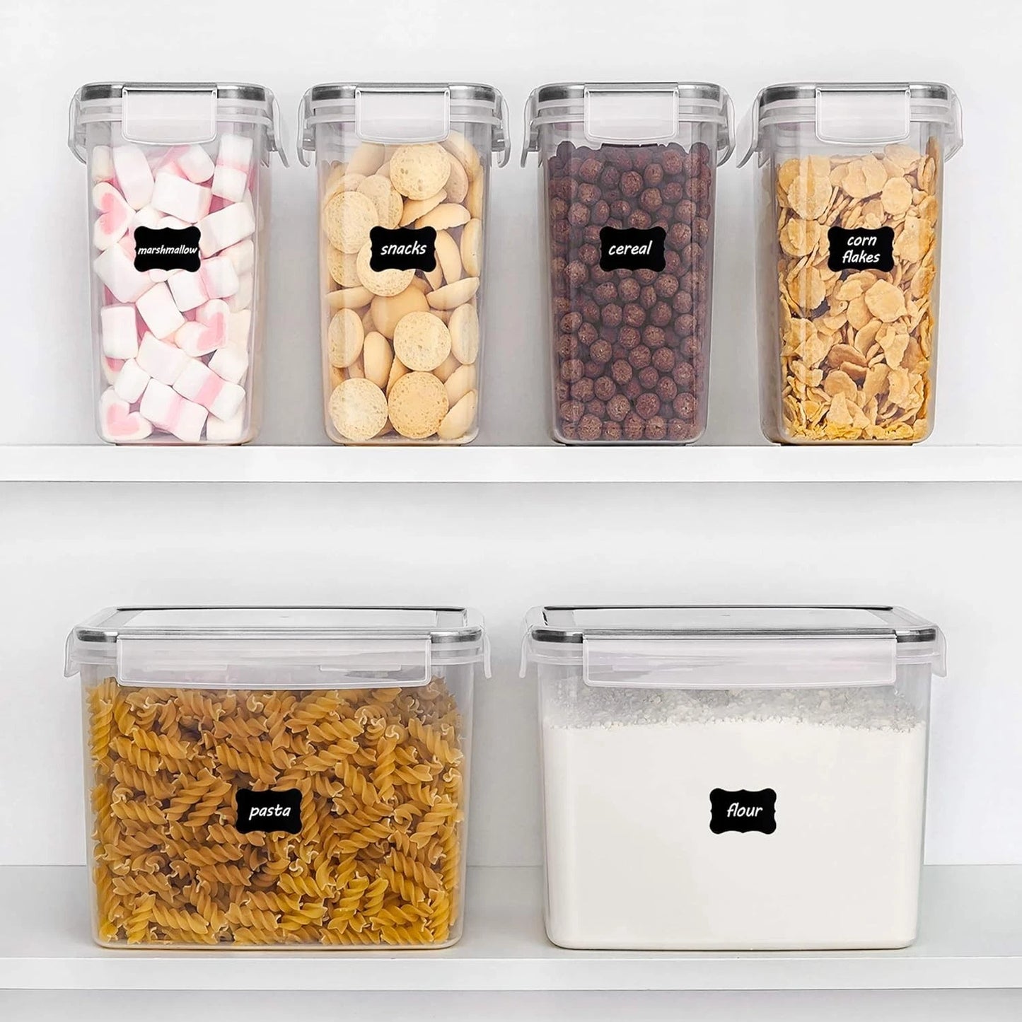 Dishwasher Safe Airtight Food Containers - 6-Piece Set for Organized Kitchens