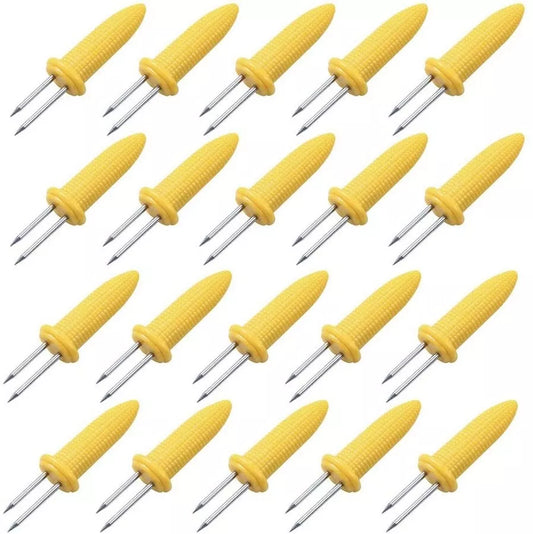20pcs Stainless Steel Corn Holders Corn on The Cob Skewers for BBQ US Stock B605