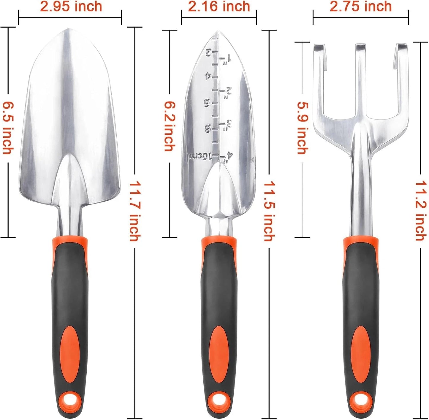 Garden Tools Set, 3 Pack Heavy Duty Gardening Tools Set Include Garden Shovel