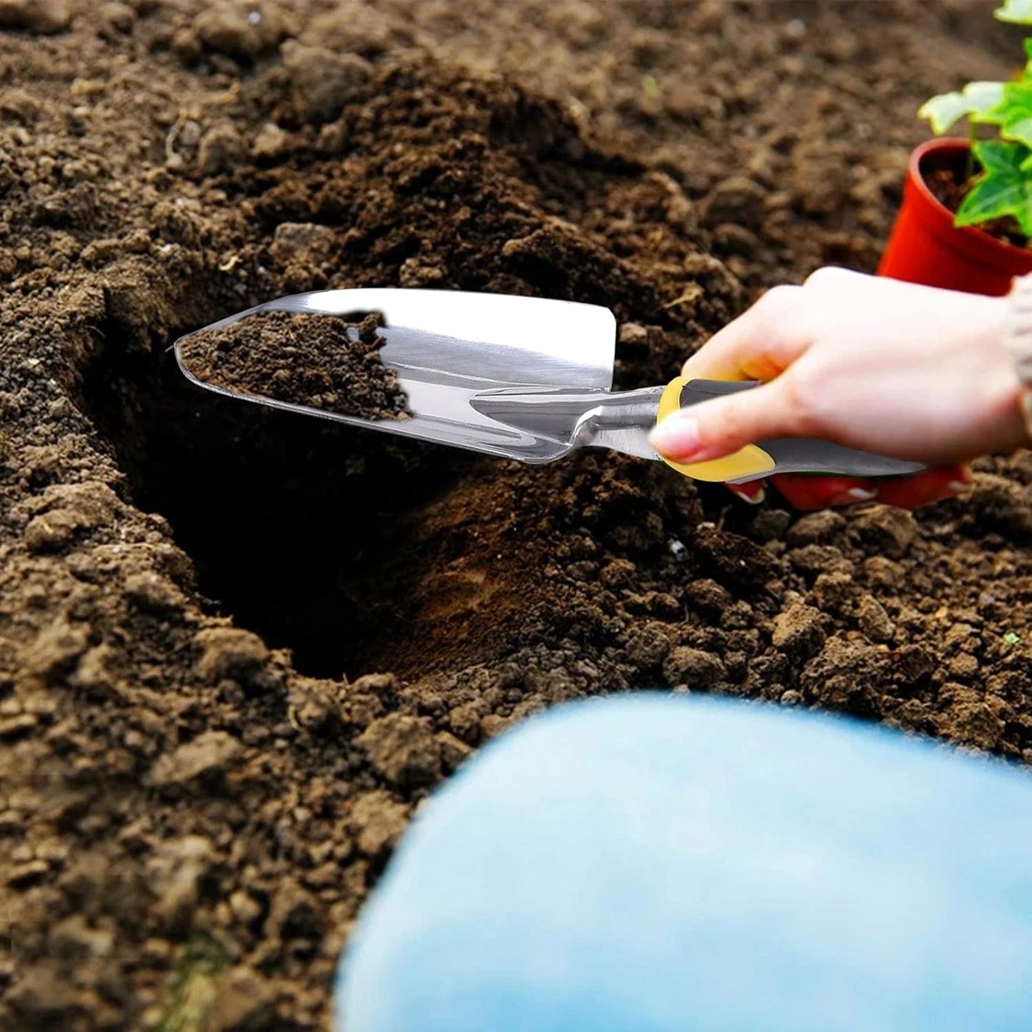 Garden Trowel Hand Shovel, Small Gardening Tools Aluminum Heavy Duty Garden Spad