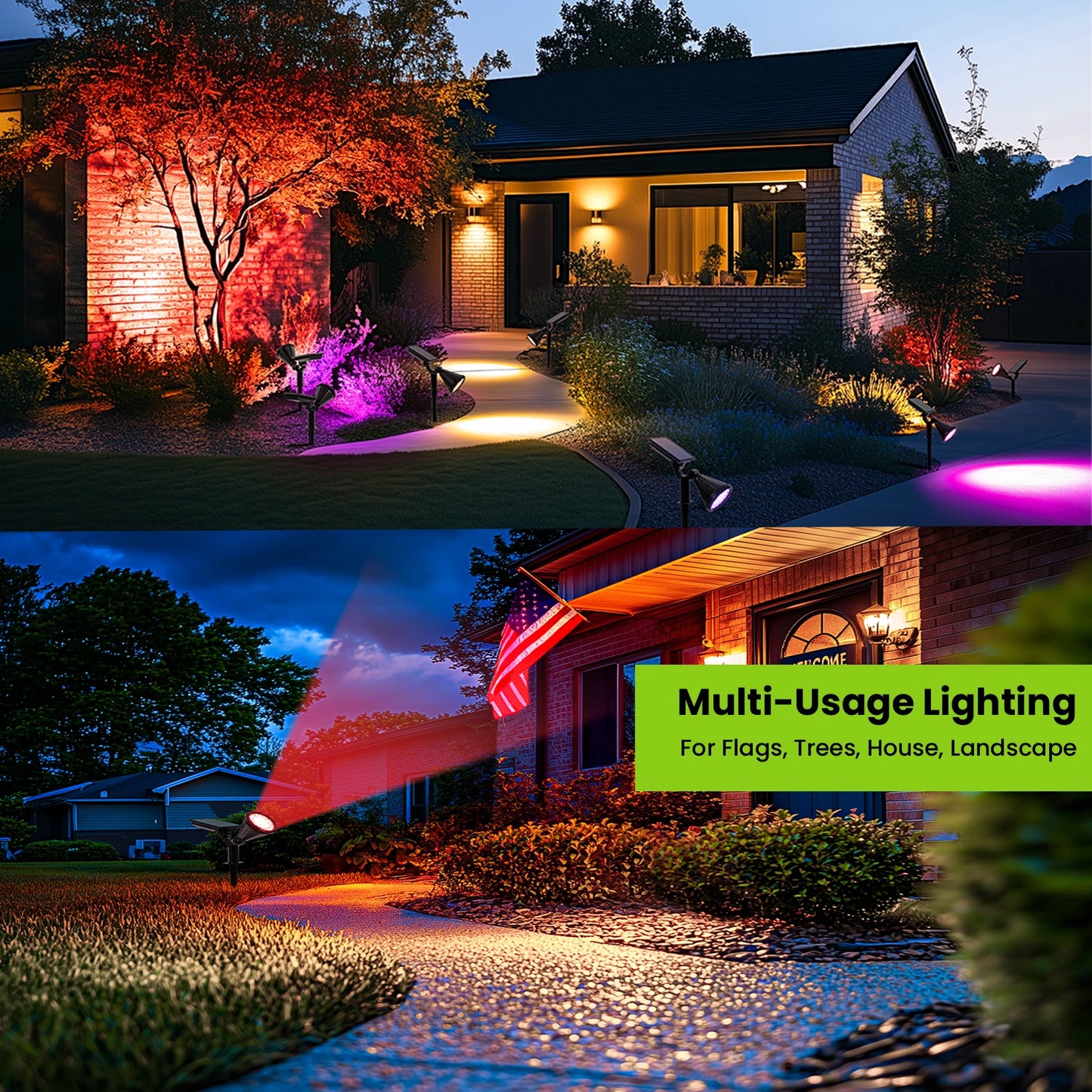 1/2/4 PCS Solar Spot Lights Landscape Spotlight Outdoor Christmas Decorations