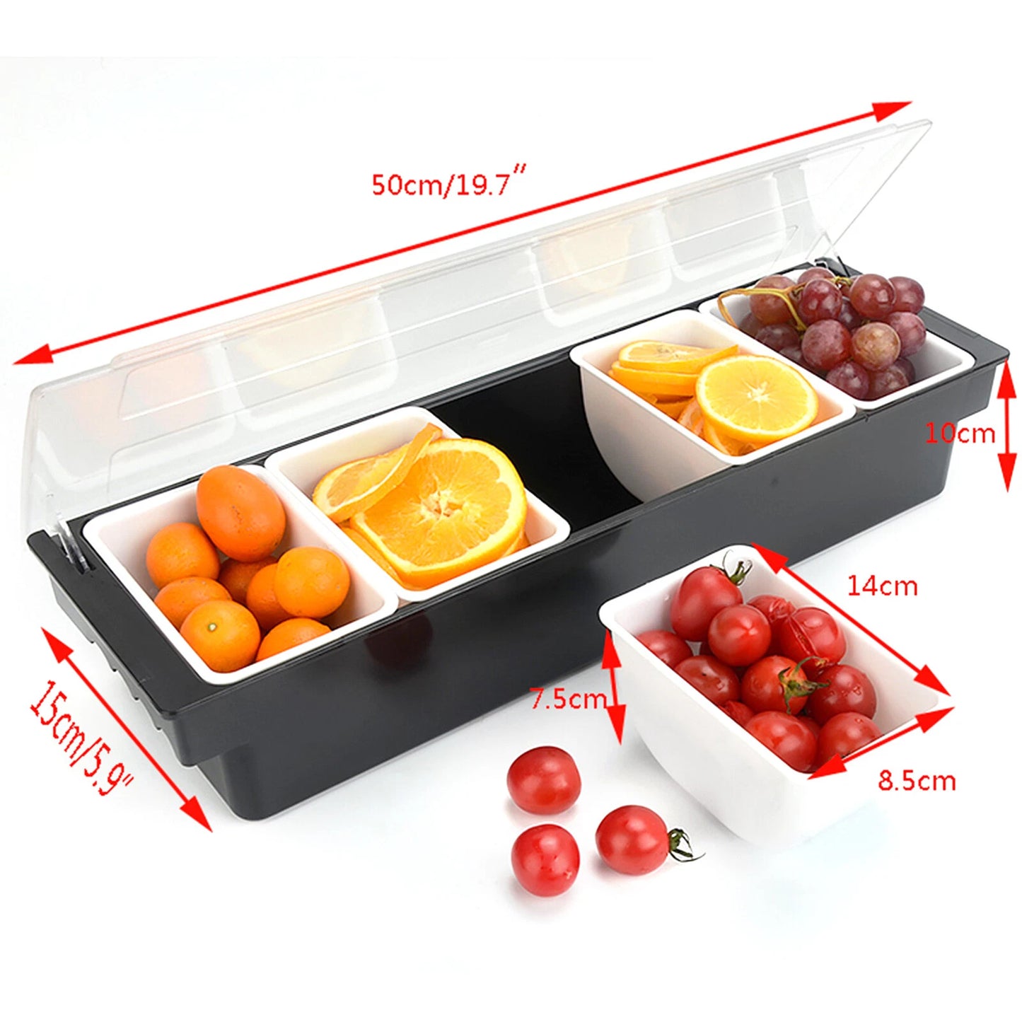 5 Fruit Boxesÿwith Cover Kitchen Fruit Dispenser Storage Box 5.5?X3.3?X2.95?