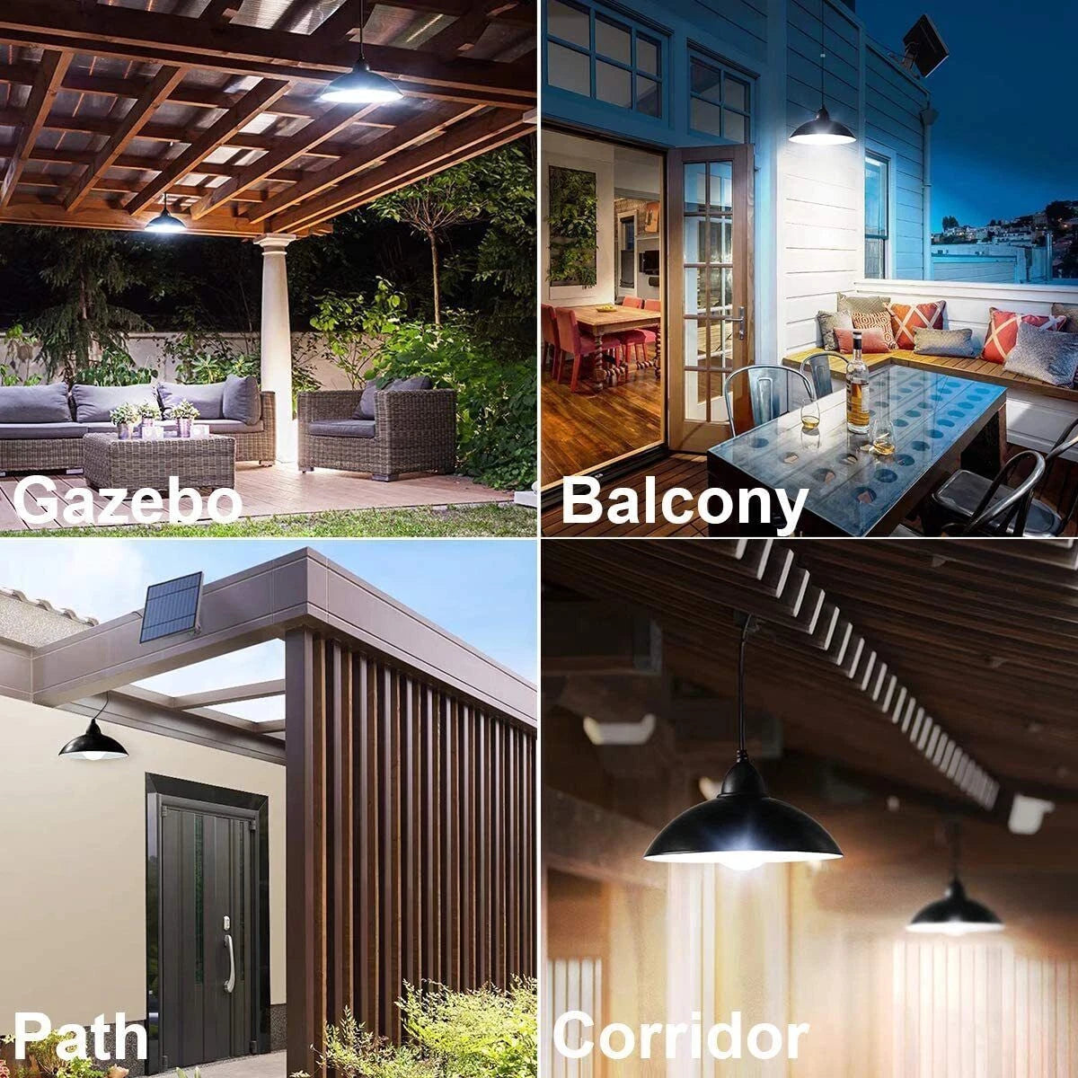 30 LED Solar Pendant Hanging Light Remote Indoor Outdoor Garden Yard Shed Lamp
