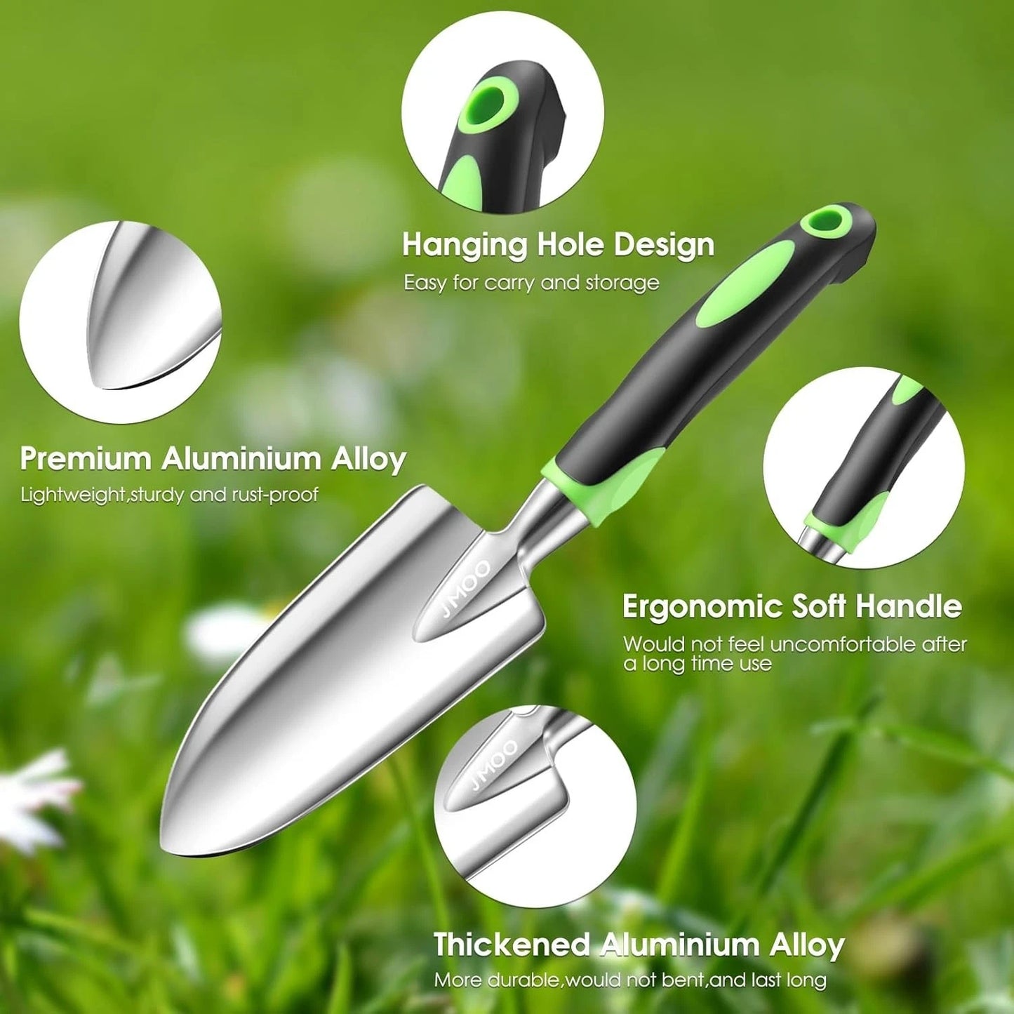 Eco-Friendly Aluminum Alloy Garden Tools Set with Ergonomic Design - 3 Pieces