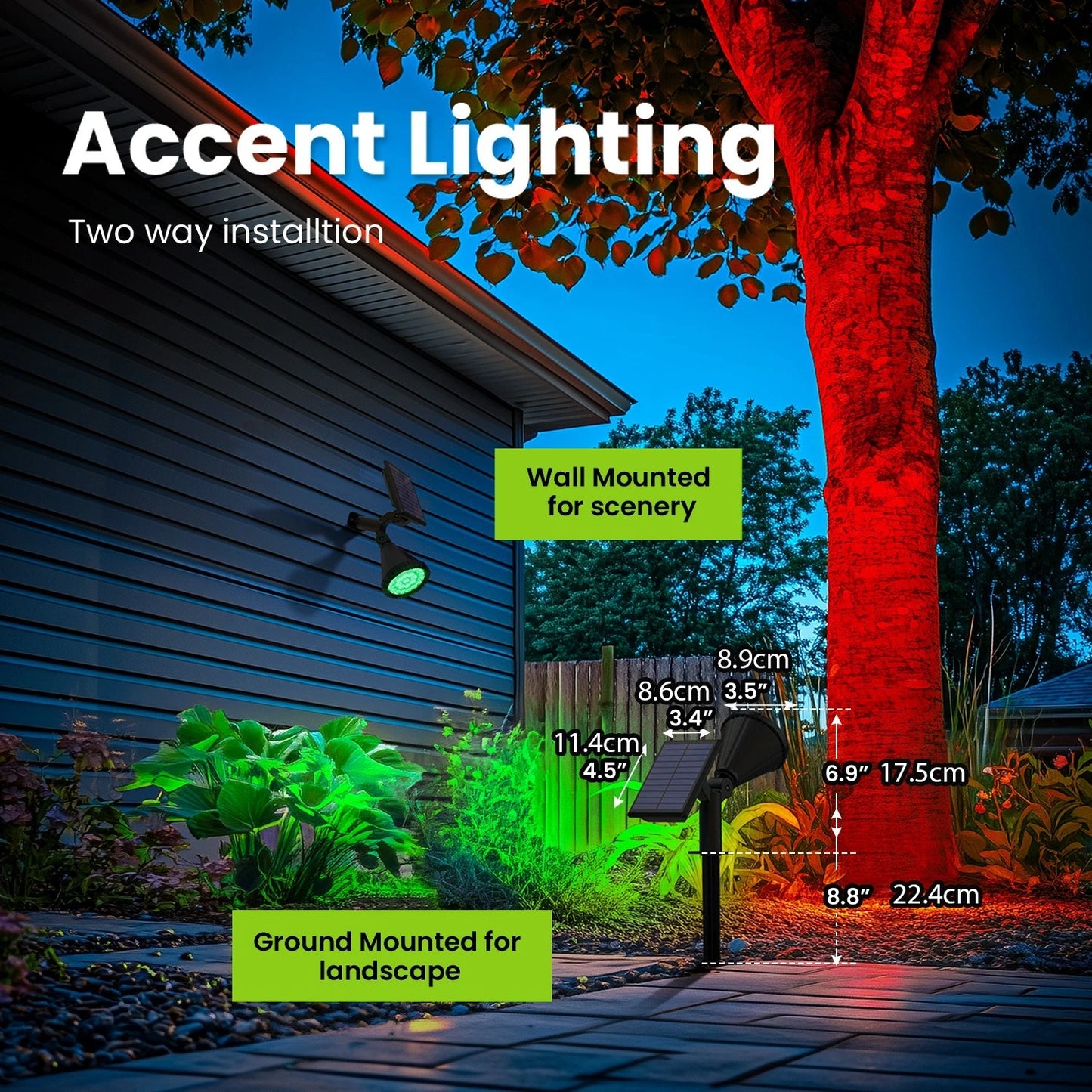 1/2/4 PCS Solar Spot Lights Landscape Spotlight Outdoor Christmas Decorations