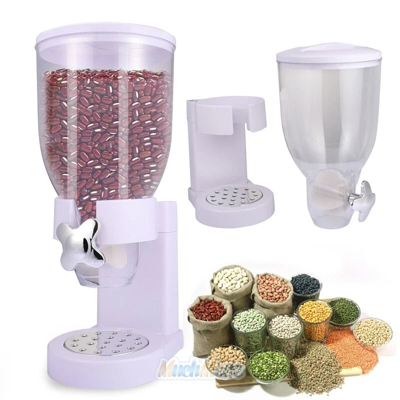 Large Cereal Dispenser Storage Triple Dry Food Snack Container Kitchen Canister