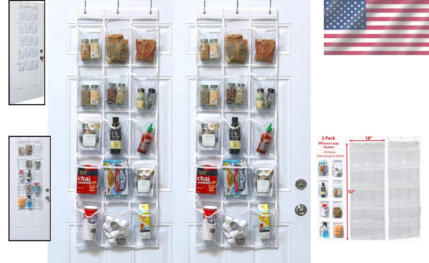 Effortless Organization: 2-Pack Clear Over-the-Door Hanging Storage Solution