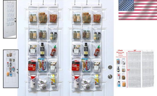 Effortless Organization: 2-Pack Clear Over-the-Door Hanging Storage Solution