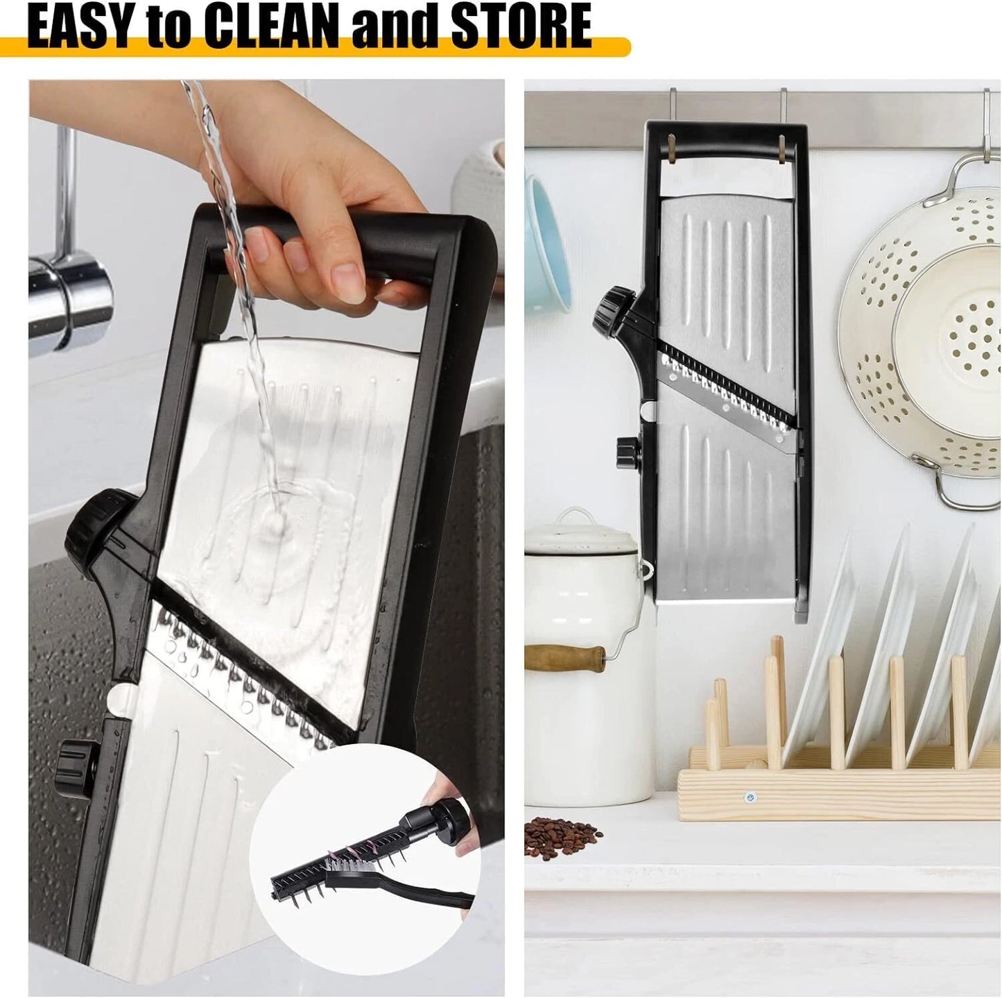 7-in-1 Adjustable Stainless Steel Mandoline Vegetable Food Slicer for Kitchen -