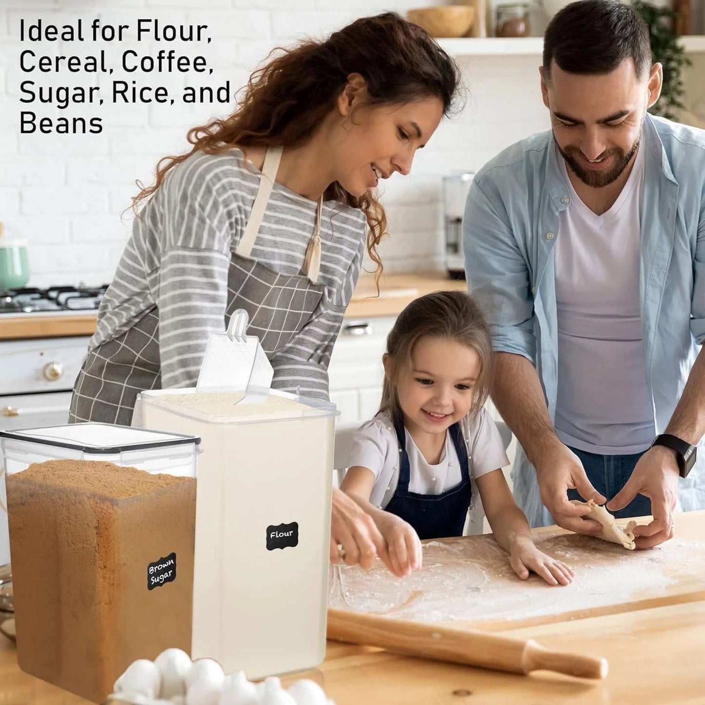 8.5L Airtight Food Storage Containers with Lids - 2 PC Set for Organized Kitchen
