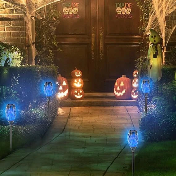 Solar Torch Lights with Flickering Flame Outdoor 12LED Tiki Torch Solar Lights