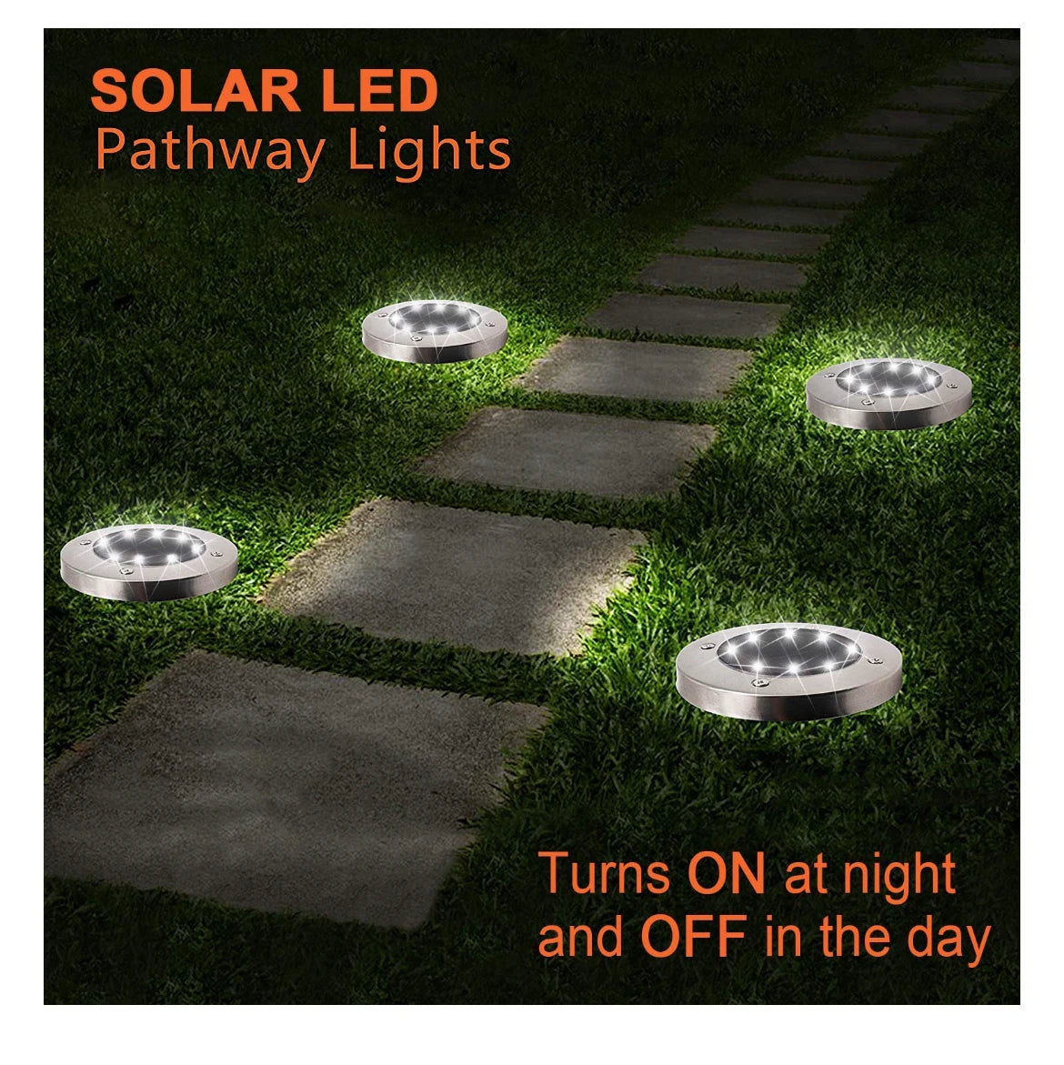 12PACK Solar In Ground Lights Outdoor Buried Lamp Disk LED Lawn Pathway Garden