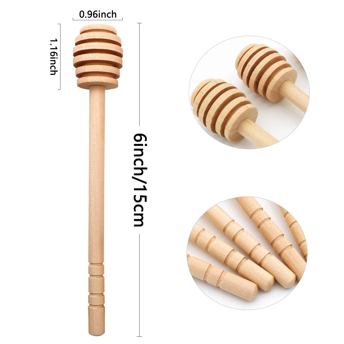Wooden Honey Dipper Stick 6 Inch Individually Wrapped Honey Stirrer Stick Lot