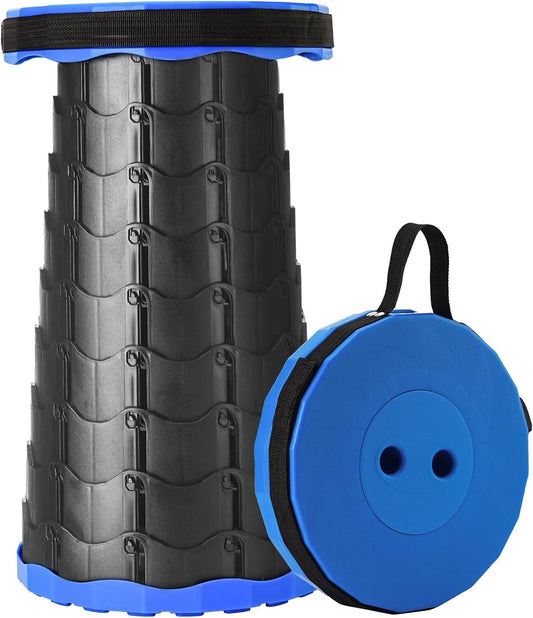 Upgraded thick folding stool (blue), portable telescopic stool for outdoor use
